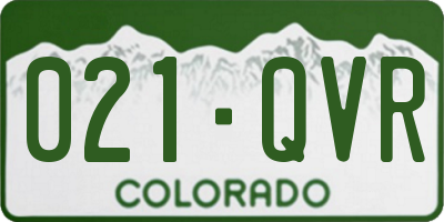 CO license plate 021QVR