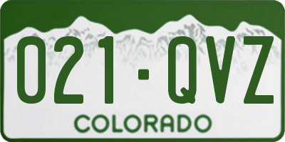 CO license plate 021QVZ