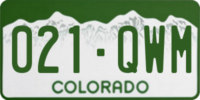 CO license plate 021QWM