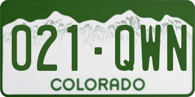 CO license plate 021QWN