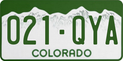 CO license plate 021QYA