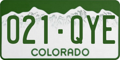 CO license plate 021QYE