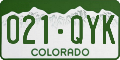 CO license plate 021QYK