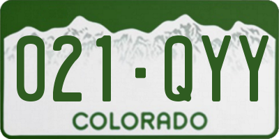 CO license plate 021QYY