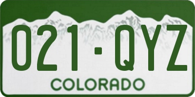 CO license plate 021QYZ
