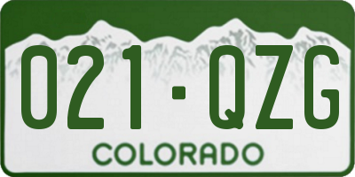 CO license plate 021QZG