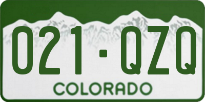 CO license plate 021QZQ