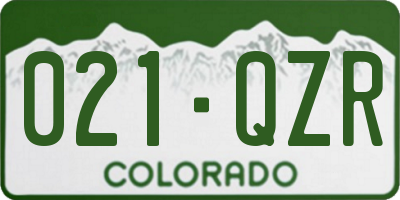 CO license plate 021QZR