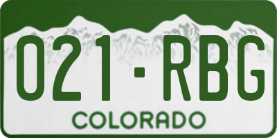 CO license plate 021RBG