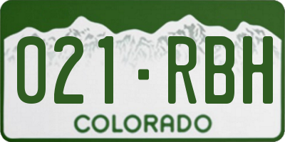 CO license plate 021RBH
