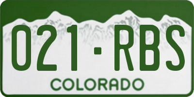 CO license plate 021RBS