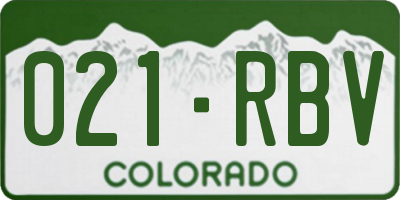 CO license plate 021RBV