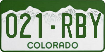 CO license plate 021RBY