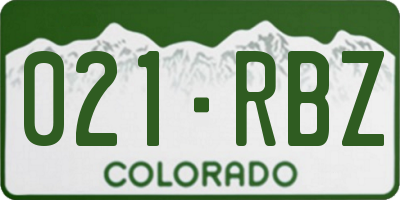 CO license plate 021RBZ