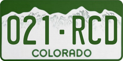 CO license plate 021RCD