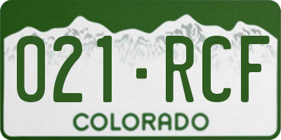 CO license plate 021RCF