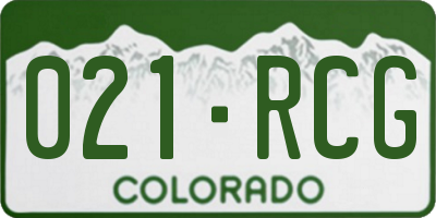 CO license plate 021RCG