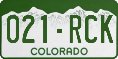 CO license plate 021RCK