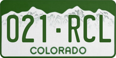 CO license plate 021RCL