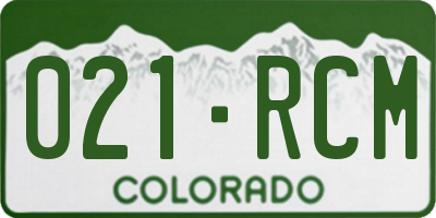 CO license plate 021RCM