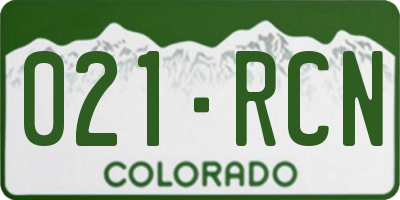 CO license plate 021RCN