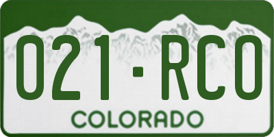CO license plate 021RCO