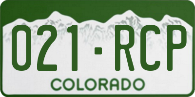 CO license plate 021RCP