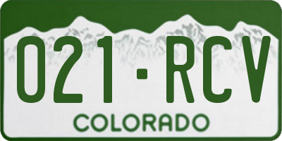 CO license plate 021RCV