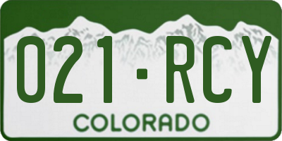 CO license plate 021RCY