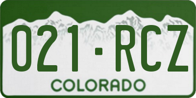 CO license plate 021RCZ
