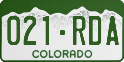CO license plate 021RDA