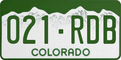 CO license plate 021RDB