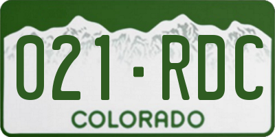CO license plate 021RDC