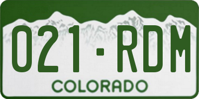 CO license plate 021RDM