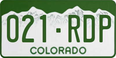 CO license plate 021RDP