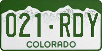 CO license plate 021RDY