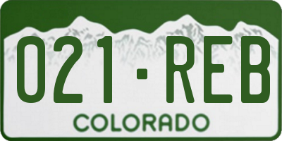 CO license plate 021REB