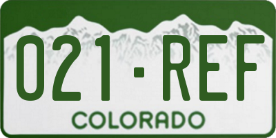 CO license plate 021REF