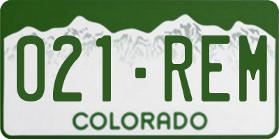 CO license plate 021REM