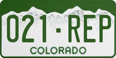 CO license plate 021REP