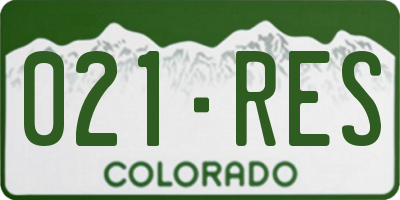 CO license plate 021RES