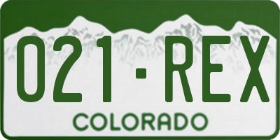 CO license plate 021REX