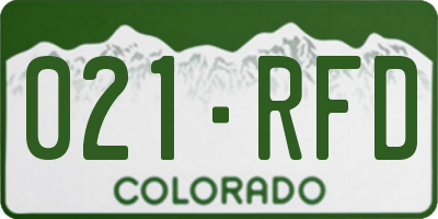 CO license plate 021RFD
