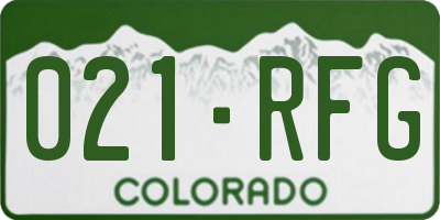 CO license plate 021RFG
