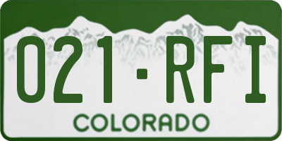 CO license plate 021RFI