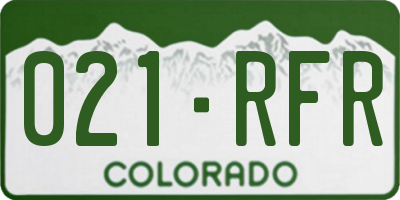 CO license plate 021RFR