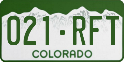 CO license plate 021RFT