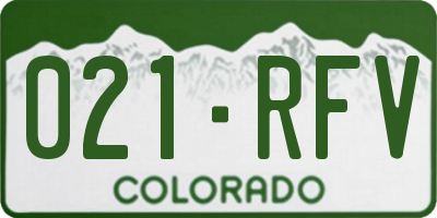 CO license plate 021RFV
