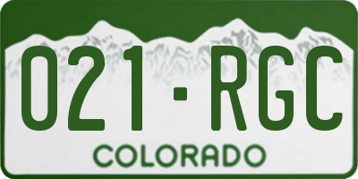 CO license plate 021RGC