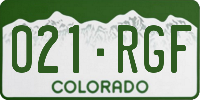 CO license plate 021RGF
